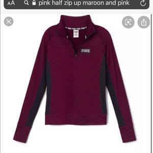 PINK half zip pull over